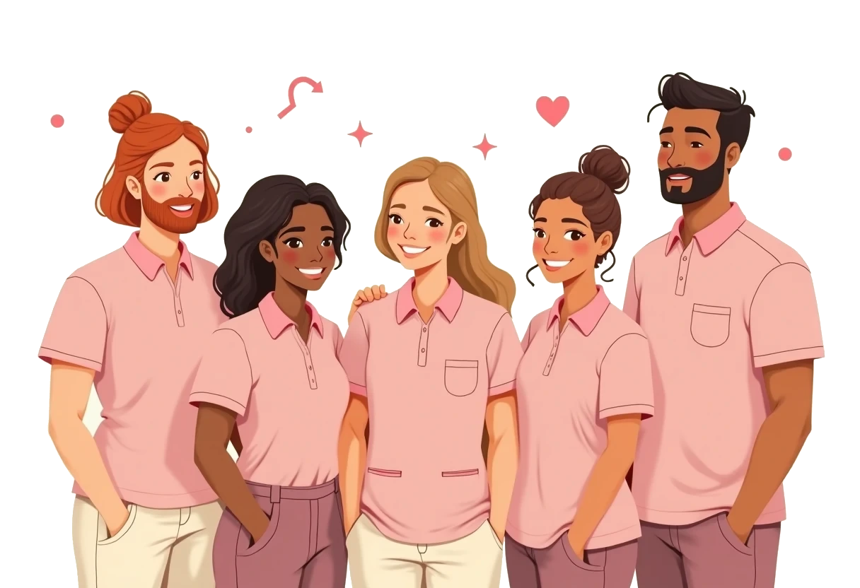 Illustrated group of Divine Agape caregivers