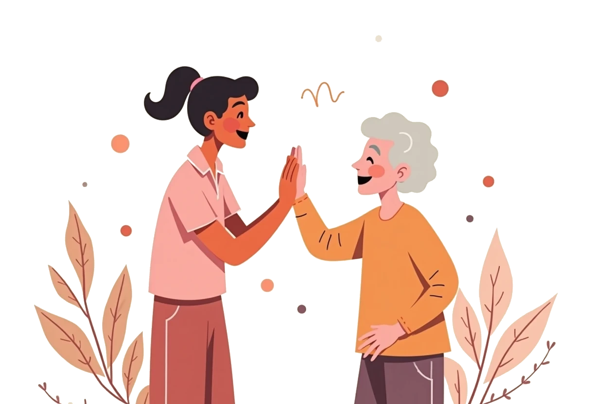 Illustration of a diverse home care team standing together