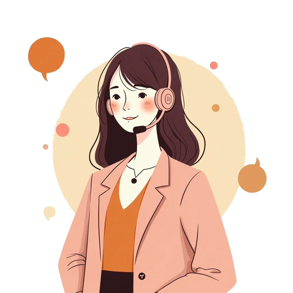 Illustration of a bilingual care coordinator answering a family's phone call
